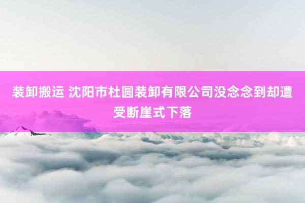 装卸搬运 沈阳市杜圆装卸有限公司没念念到却遭受断崖式下落